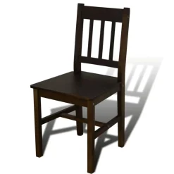 vidaXL Eettafel met 4 stoelen hout bruin