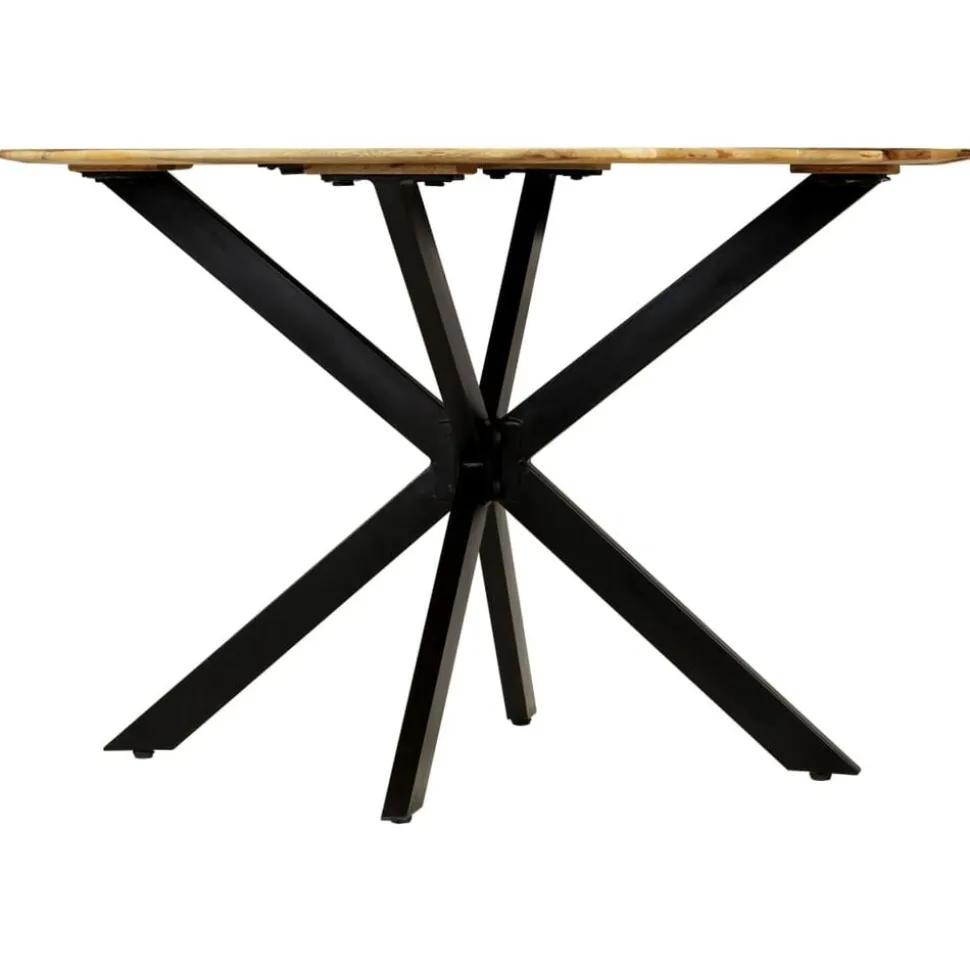 vidaXL Eettafel 120x77 cm massief ruw mangohout en staal