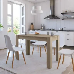 vidaXL Eettafel 120x60x76 cm bewerkt hout sonoma eikenkleurig
