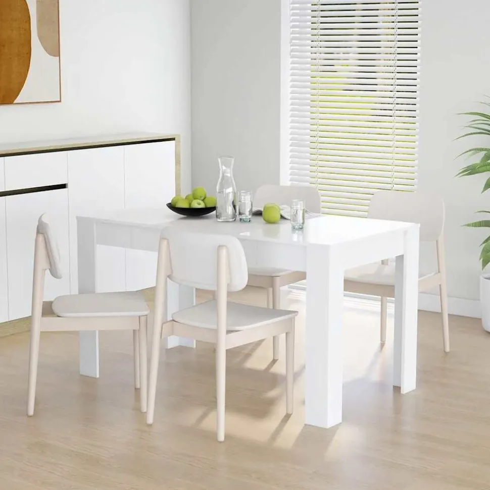 vidaXL Eettafel 140x74,5x76 cm bewerkt hout wit