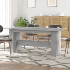 vidaXL Eettafel 180x90x76 cm bewerkt hout grijs sonoma eikenkleurig
