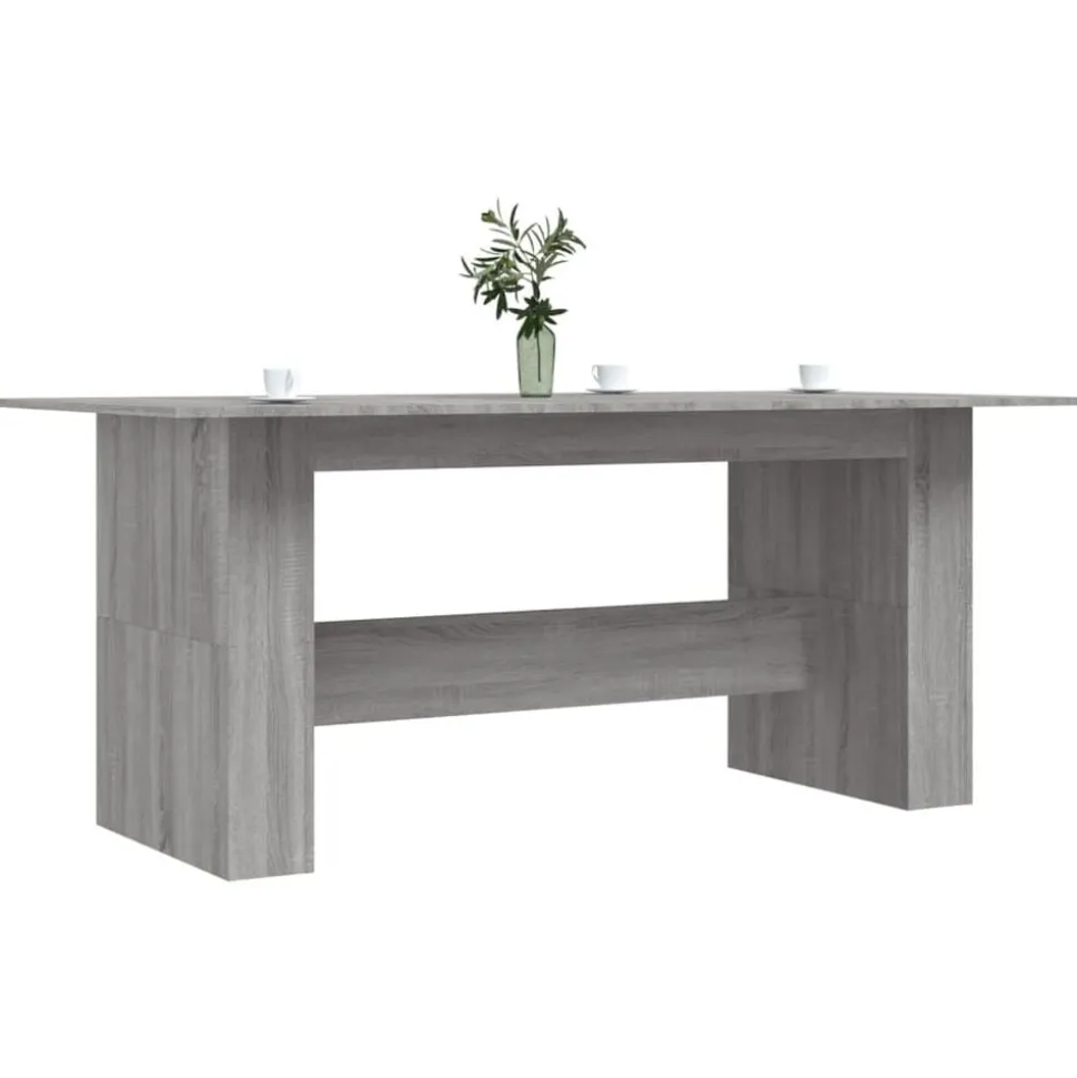 vidaXL Eettafel 180x90x76 cm bewerkt hout grijs sonoma eikenkleurig