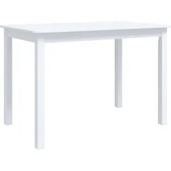 vidaXL Eettafel 114x71x75 cm massief rubberwood wit