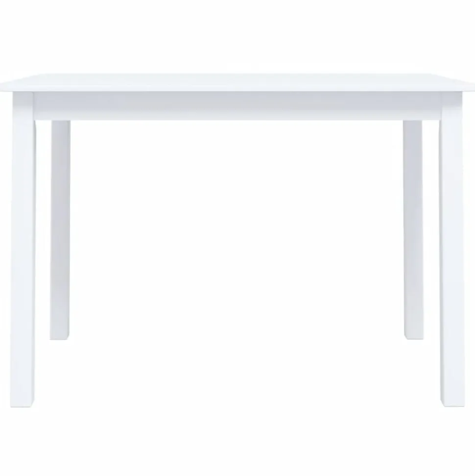 vidaXL Eettafel 114x71x75 cm massief rubberwood wit