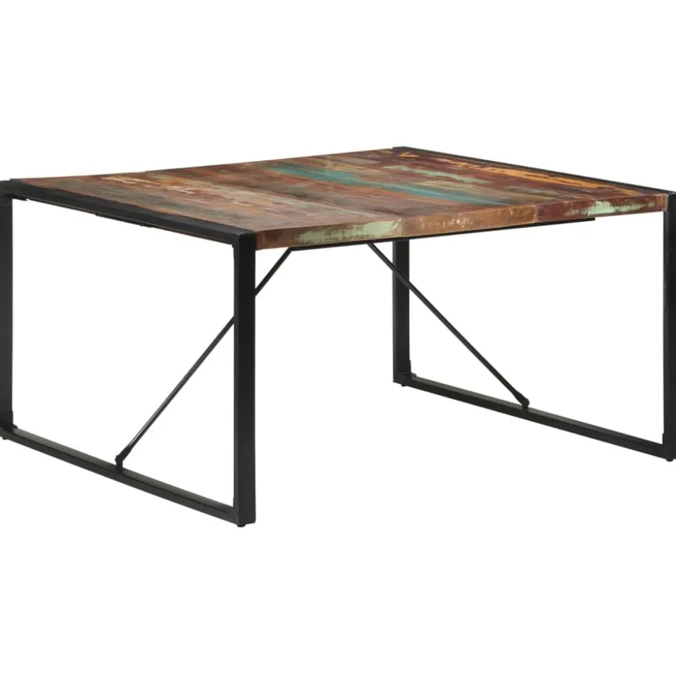 vidaXL Eettafel 140x140x75 cm massief gerecycled hout