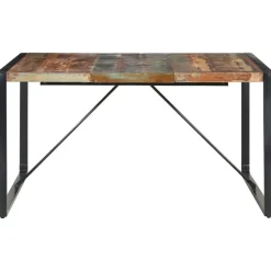 vidaXL Eettafel 140x140x75 cm massief gerecycled hout
