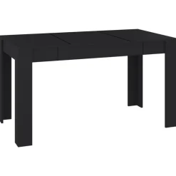 vidaXL Eettafel 140x74,5x76 cm spaanplaat zwart