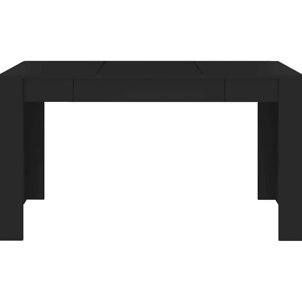 vidaXL Eettafel 140x74,5x76 cm spaanplaat zwart