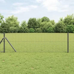 vidaXL Euro Hek Grijs 0,4 x 10 m PVC-gecoat ijzer
