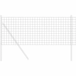 vidaXL Euro Hek Grijs 0,4 x 10 m PVC-gecoat ijzer