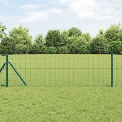 vidaXL Euro Hek Groen 0,4 x 10 m PVC-gecoat ijzer