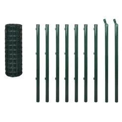 vidaXL Euro hek 10x1,2 m staal groen