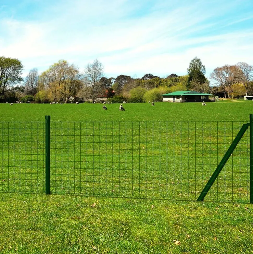 vidaXL Euro hek 10x1,2 m staal groen