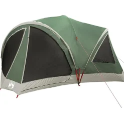 vidaXL Familietent voor 10 personen Groen en Grijs 460 x 430 x 214 cm