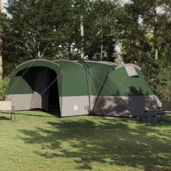 vidaXL Familietent voor 12 Personen Groen en Wit 760 x 645 x 230 cm