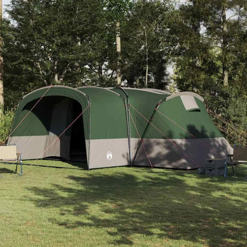 vidaXL Familietent voor 12 Personen Groen en Wit 760 x 645 x 230 cm