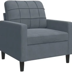 vidaXL Fauteuil 60 cm fluweel donkergrijs