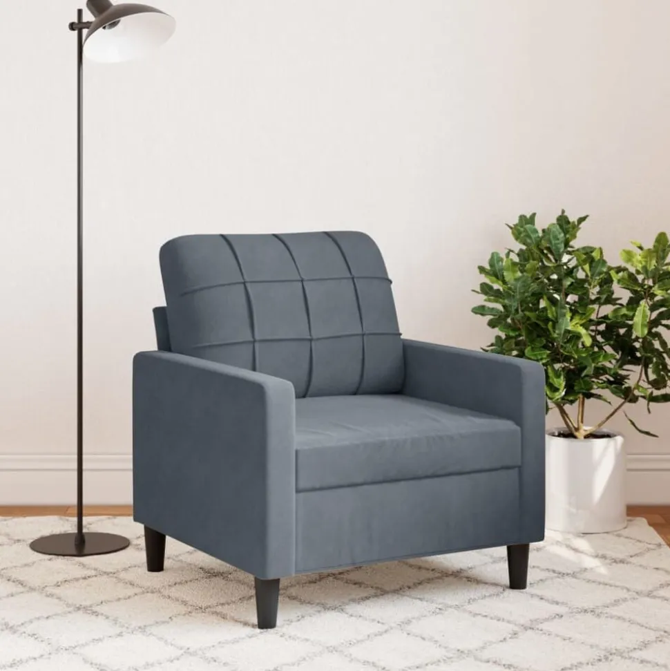 vidaXL Fauteuil 60 cm fluweel donkergrijs