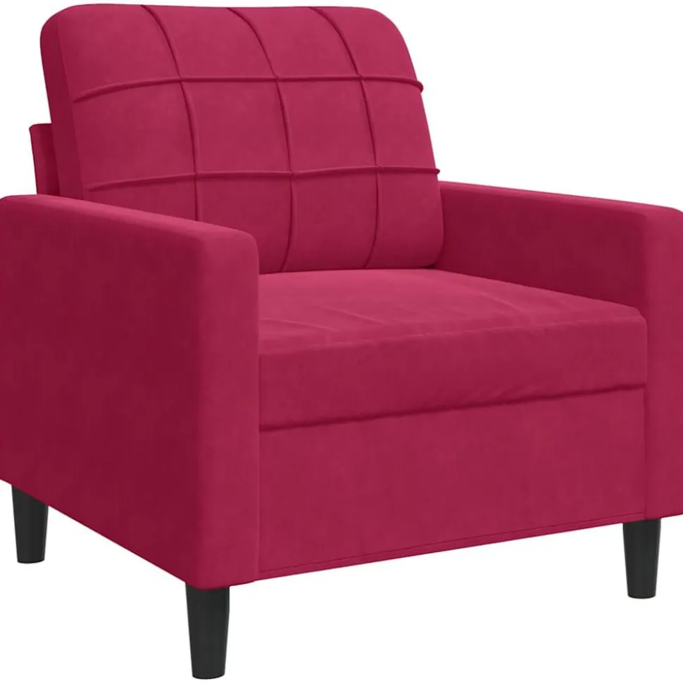 vidaXL Fauteuil 60 cm fluweel wijnrood