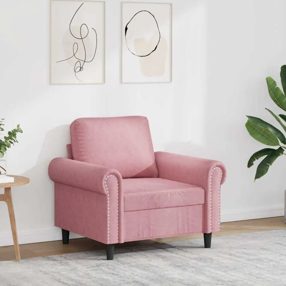 vidaXL Fauteuil 60 cm fluweel roze