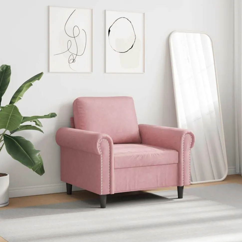 vidaXL Fauteuil 60 cm fluweel roze