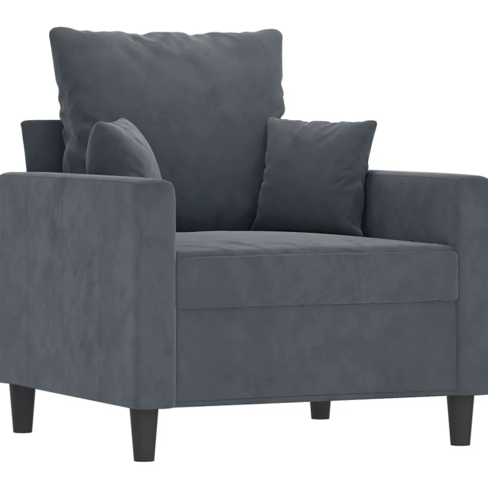 vidaXL Fauteuil 60 cm fluweel donkergrijs