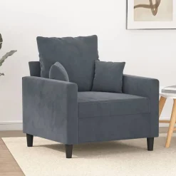 vidaXL Fauteuil 60 cm fluweel donkergrijs