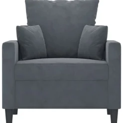 vidaXL Fauteuil 60 cm fluweel donkergrijs