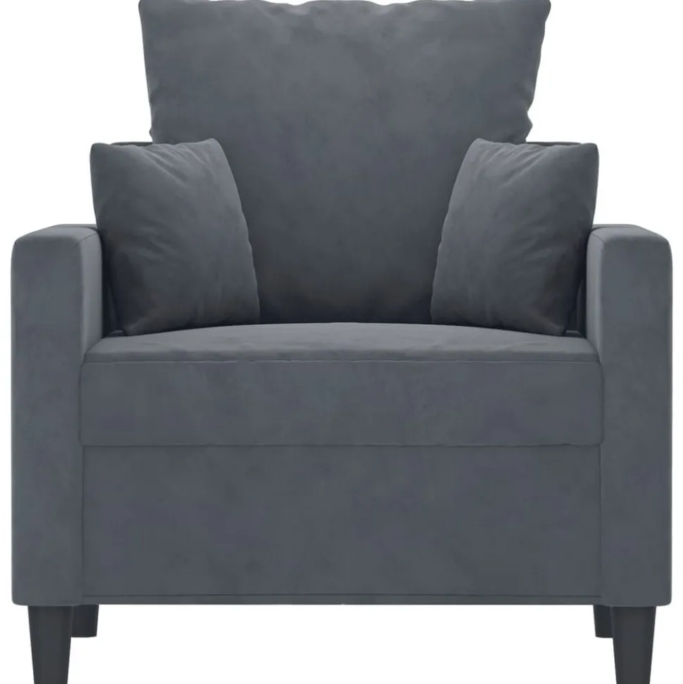 vidaXL Fauteuil 60 cm fluweel donkergrijs