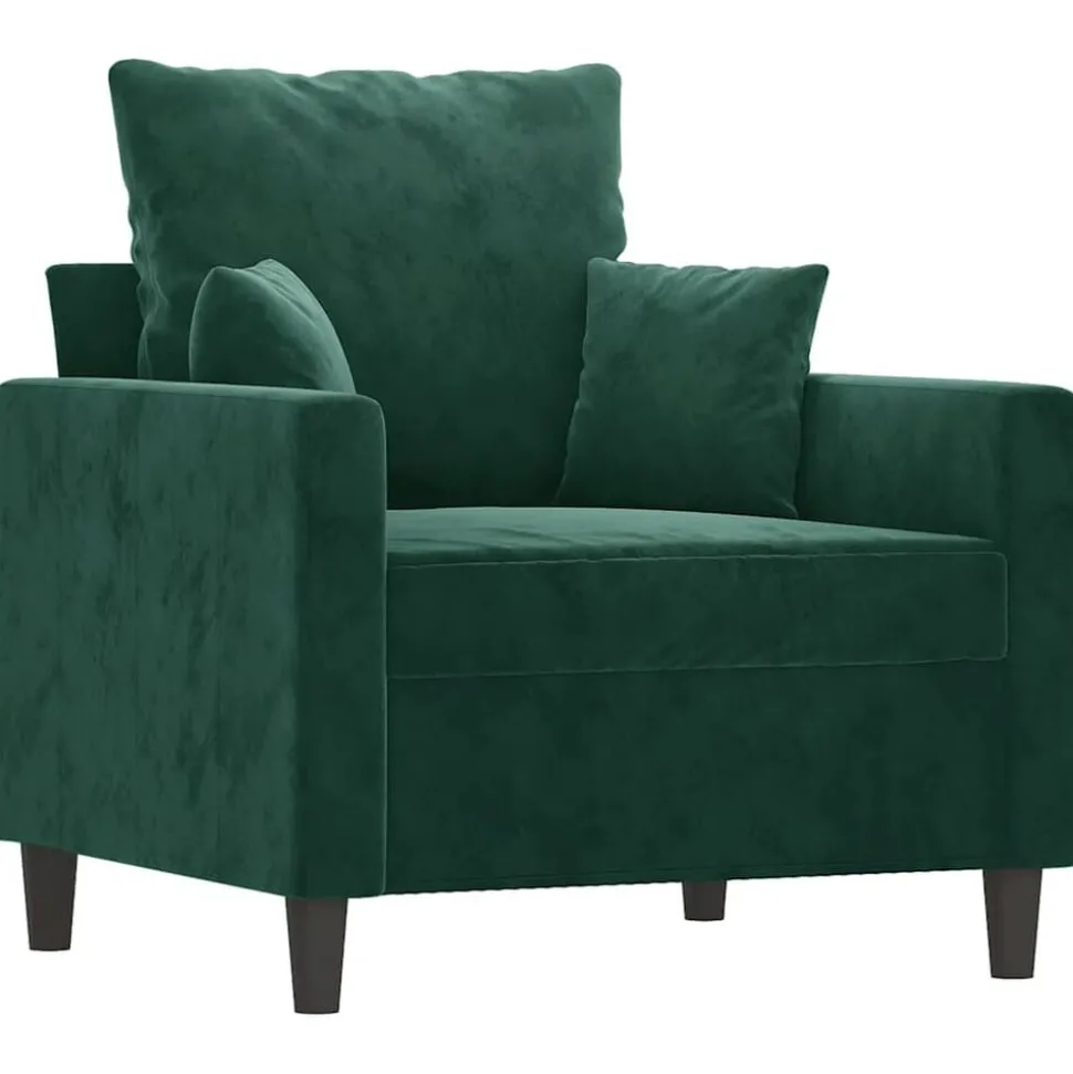 vidaXL Fauteuil 60 cm fluweel donkergroen