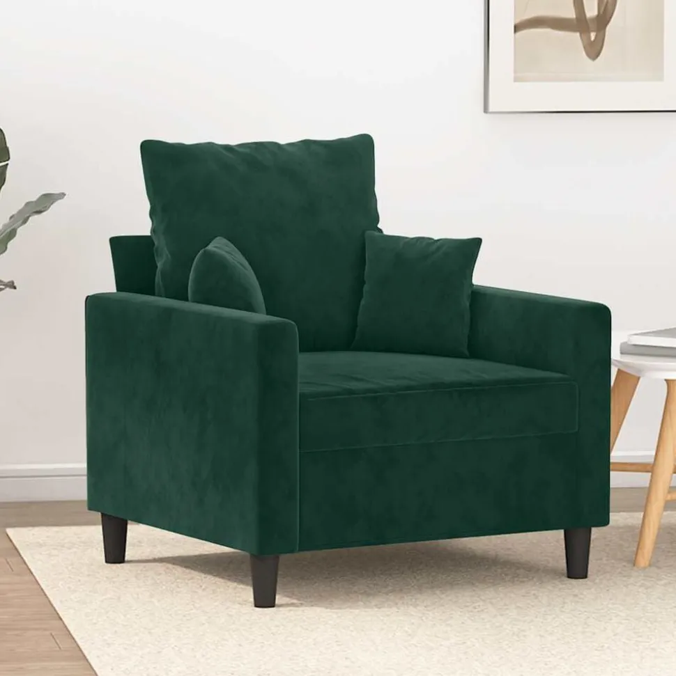 vidaXL Fauteuil 60 cm fluweel donkergroen