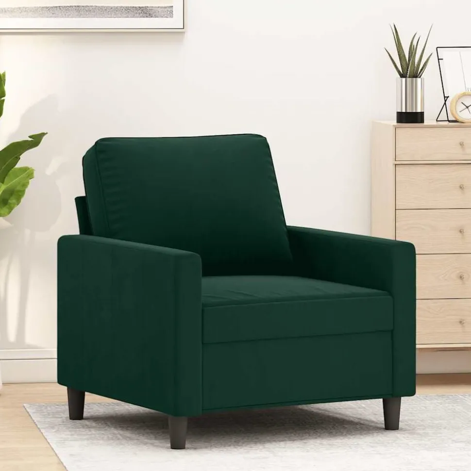 vidaXL Fauteuil 60 cm fluweel donkergroen