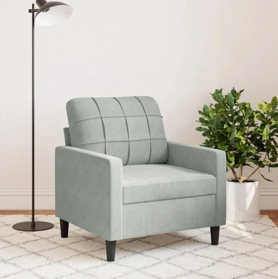 vidaXL Fauteuil 60 cm fluweel lichtgrijs