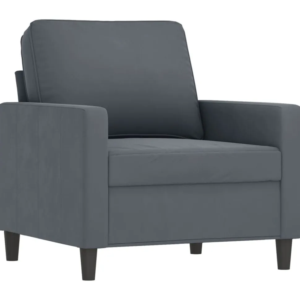 vidaXL Fauteuil 60 cm fluweel donkergrijs