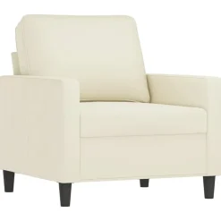 vidaXL Fauteuil 60 cm fluweel crèmekleurig