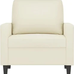 vidaXL Fauteuil 60 cm fluweel crèmekleurig