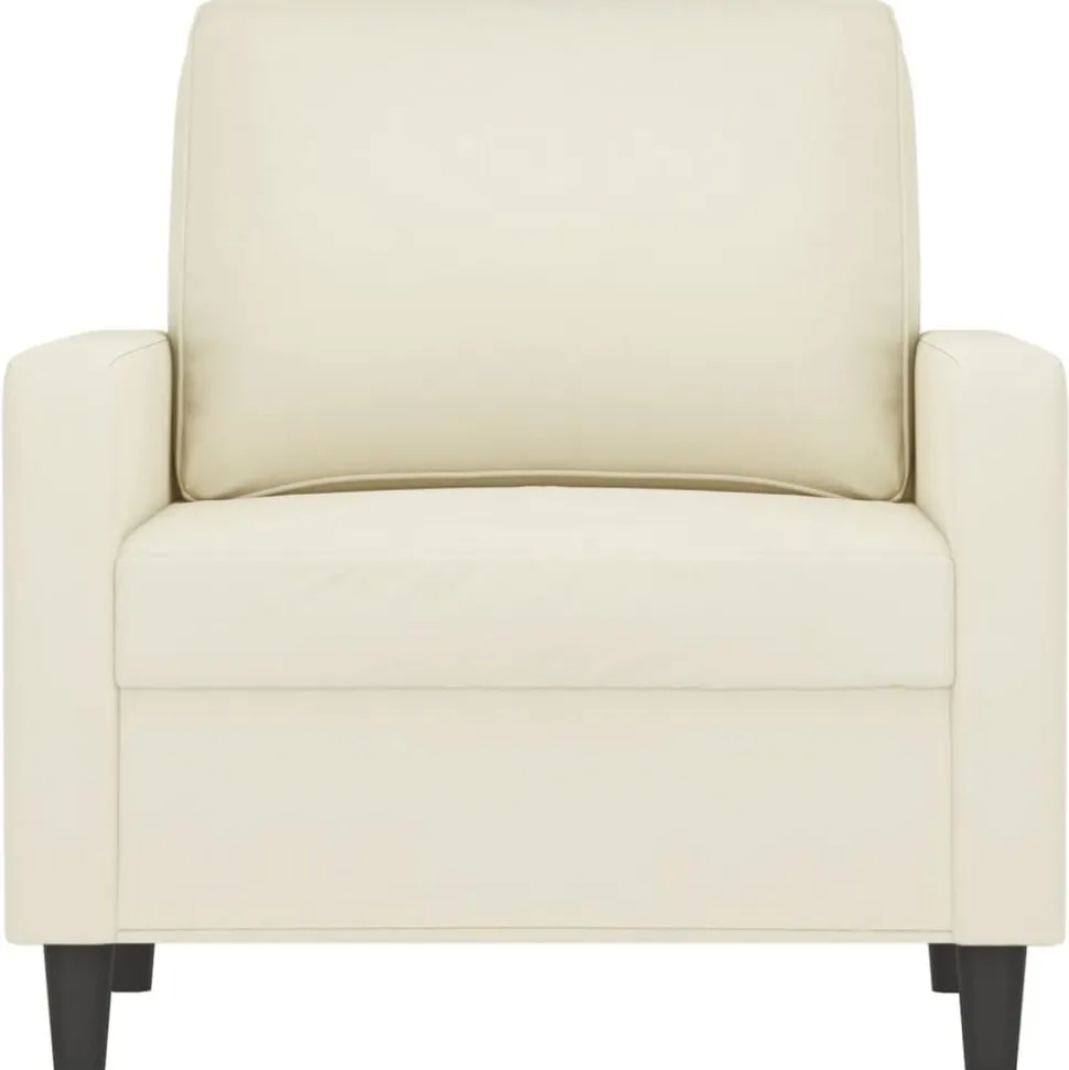 vidaXL Fauteuil 60 cm fluweel crèmekleurig