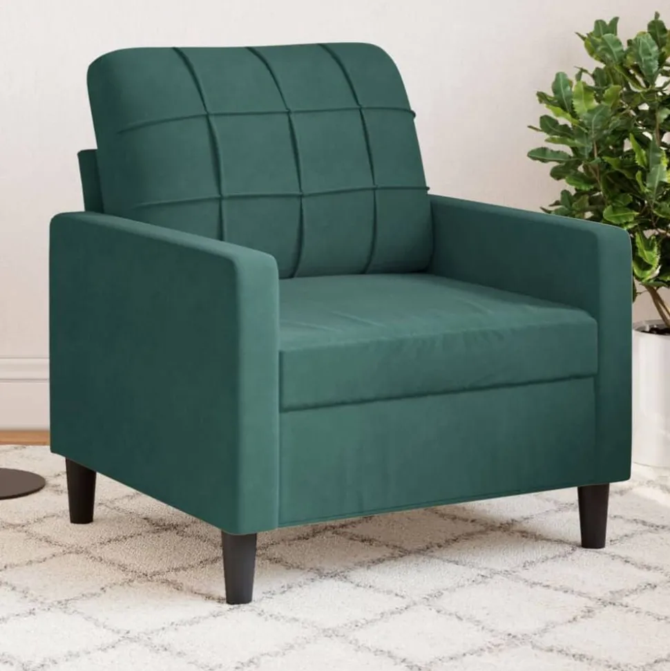vidaXL Fauteuil 60 cm fluweel donkergroen