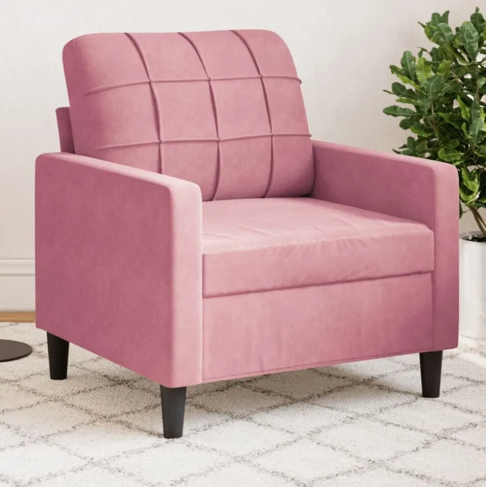 vidaXL Fauteuil 60 cm fluweel roze