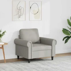 vidaXL Fauteuil 60 cm fluweel lichtgrijs