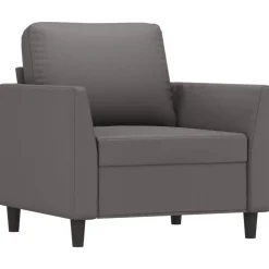 vidaXL Fauteuil 60 cm kunstleer grijs