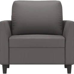 vidaXL Fauteuil 60 cm kunstleer grijs