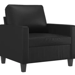 vidaXL Fauteuil 60 cm kunstleer zwart