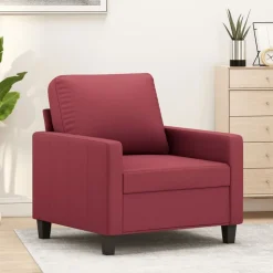vidaXL Fauteuil 60 cm kunstleer wijnrood
