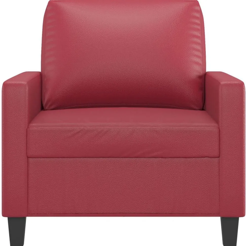 vidaXL Fauteuil 60 cm kunstleer wijnrood