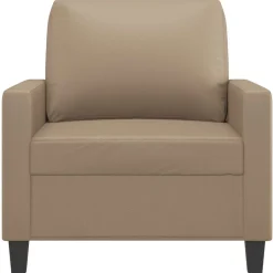 vidaXL Fauteuil 60 cm kunstleer cappuccinokleurig