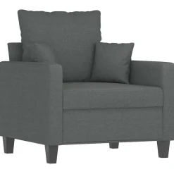 vidaXL Fauteuil 60 cm stof donkergrijs