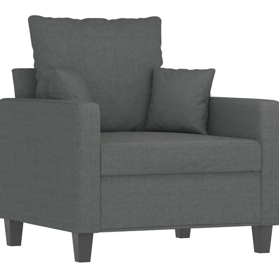vidaXL Fauteuil 60 cm stof donkergrijs