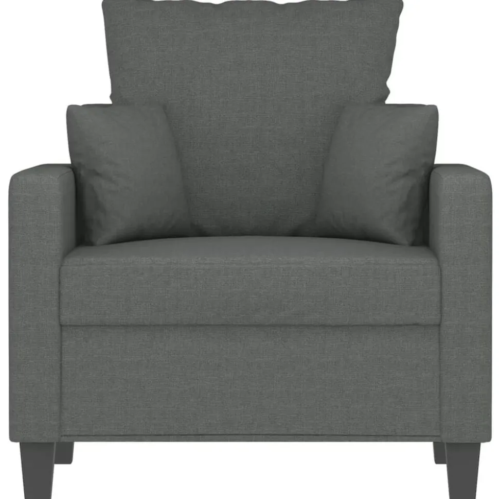 vidaXL Fauteuil 60 cm stof donkergrijs