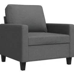 vidaXL Fauteuil 60 cm stof donkergrijs